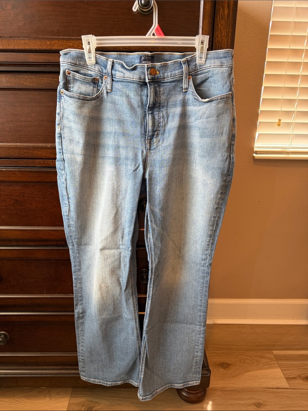 EUC J. Crew Factory Mid-Rise Tall Flare Crop Jean in Signature Stretch Lucerne